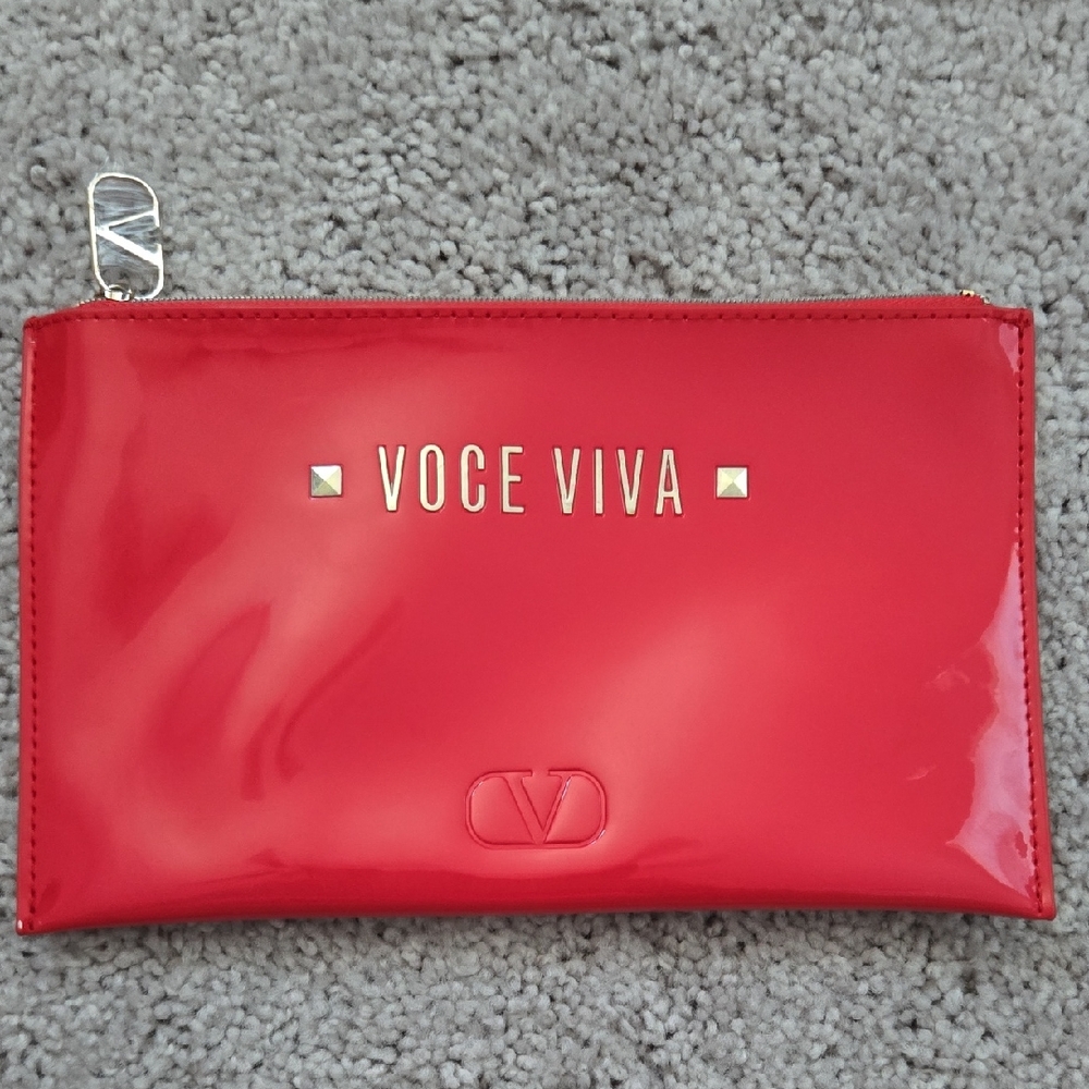 New never used VALENTINO Pouch ◇Voce Viva◇ red slim clutch pouch bag